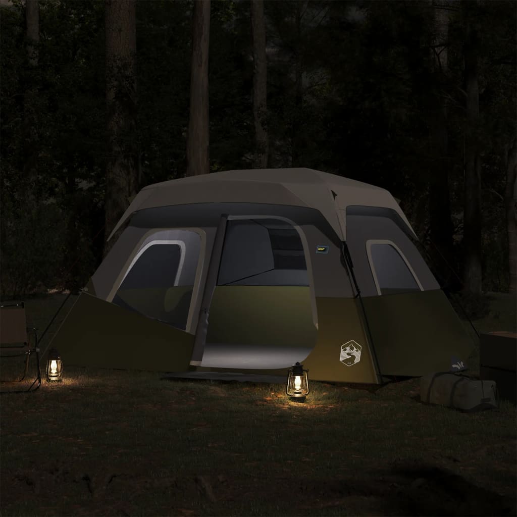vidaXL Obiteljski šator LED za 6 osoba svjetlozeleni brzo otpuštanje
