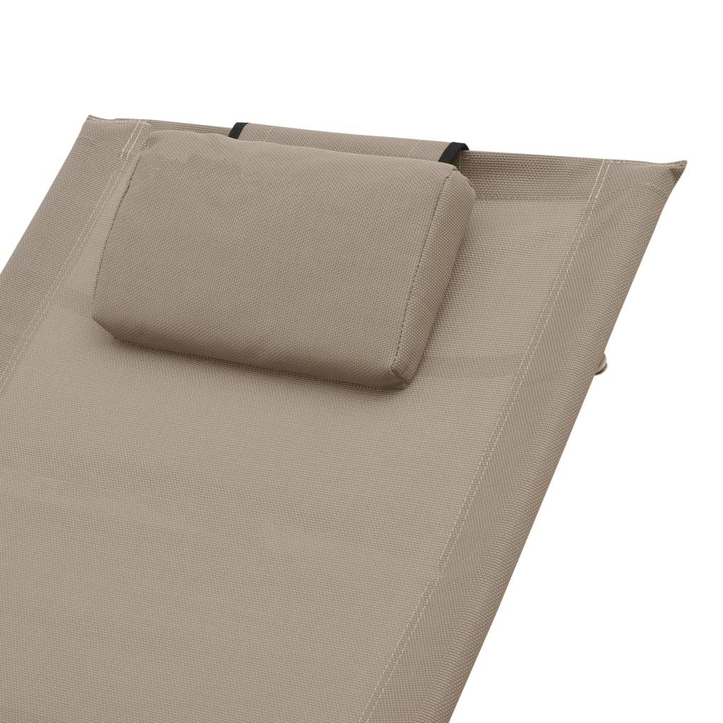 vidaXL Ležaljka za sunčanje s jastukom smeđe-siva od tekstilena