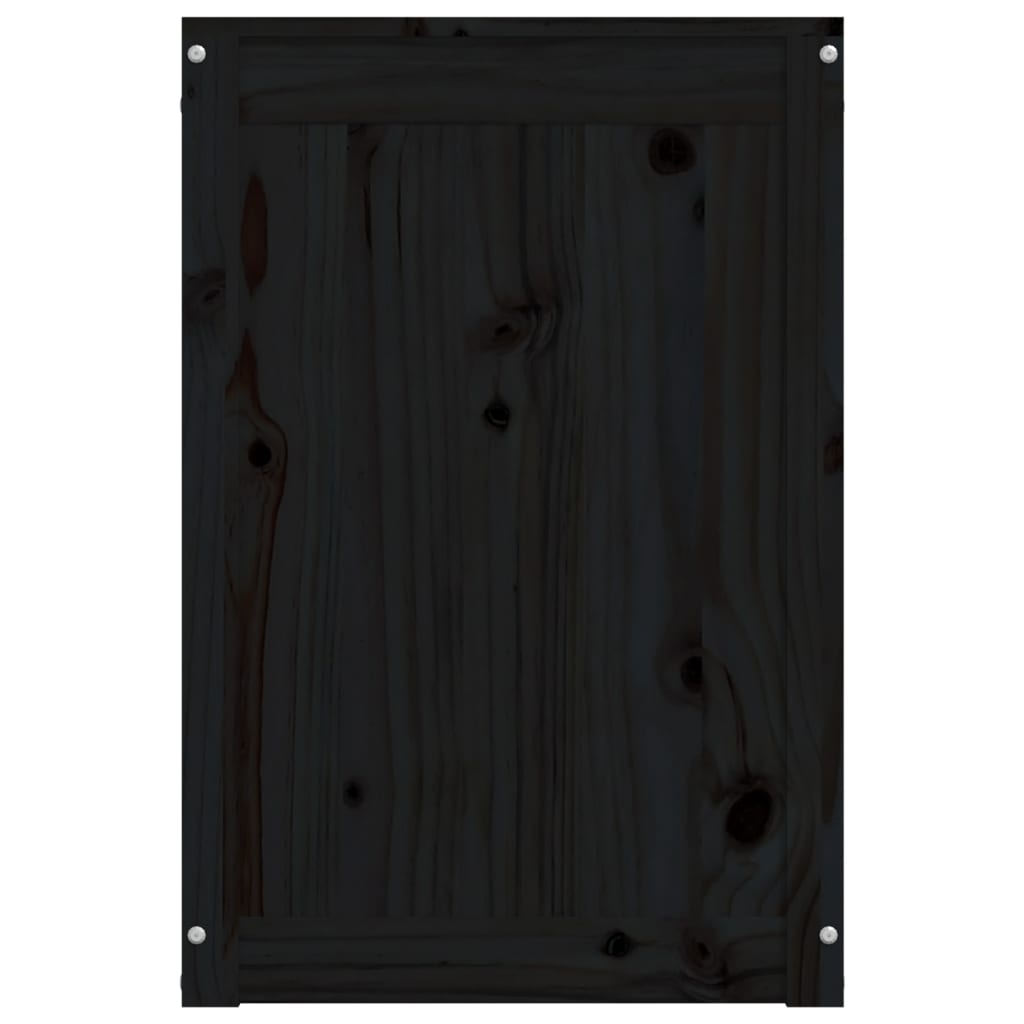 vidaXL Kutija za rublje crna 44x44x66 cm od masivne borovine