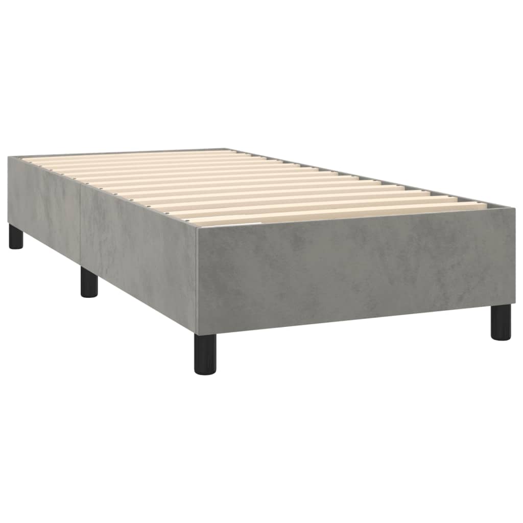 vidaXL Box spring krevet s madracem svjetlosivi 90x190 cm baršunasti