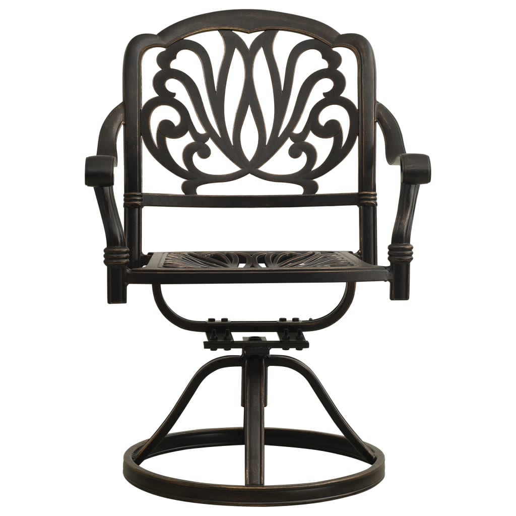 vidaXL Okretne vrtne stolice od lijevanog aluminija 2 kom brončane