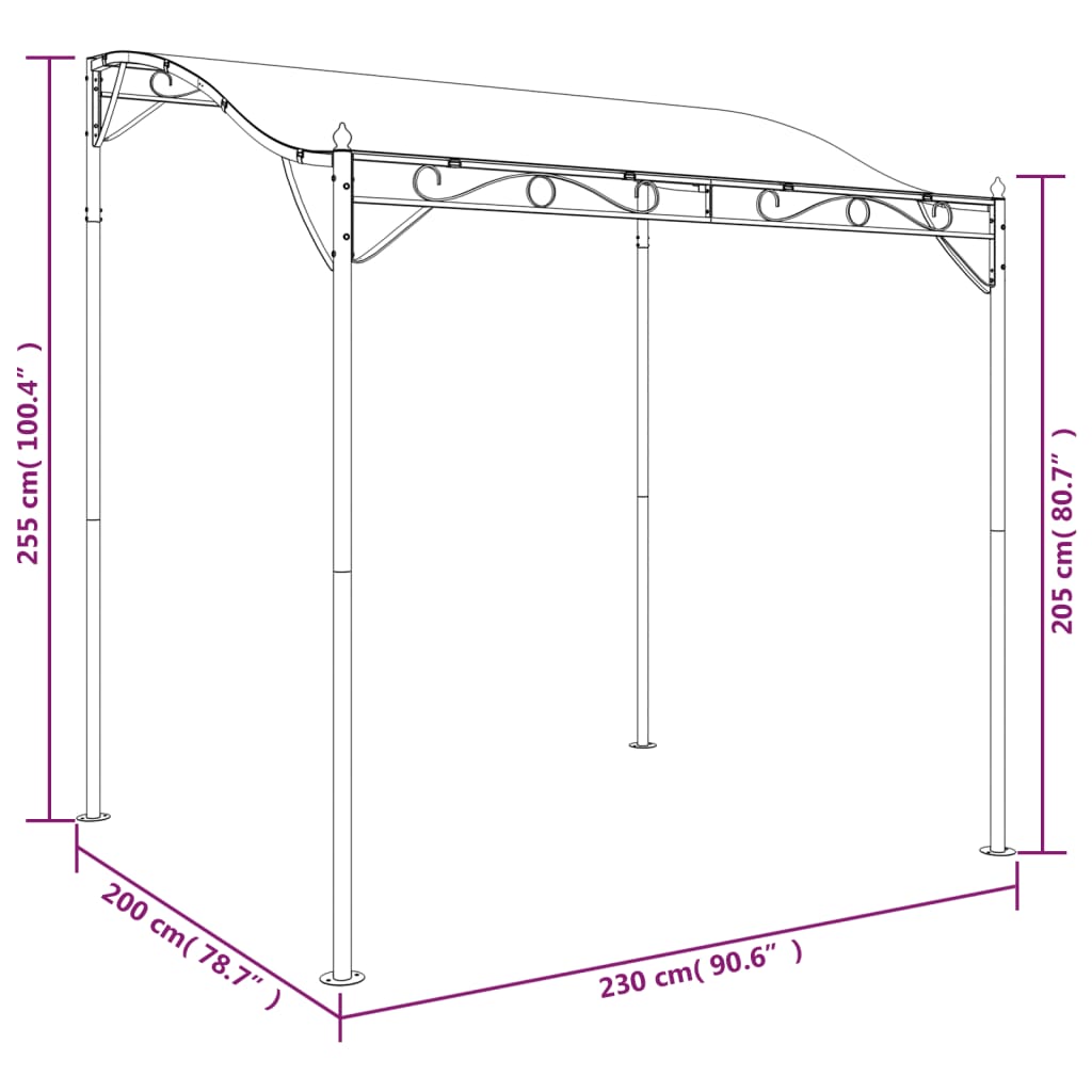 vidaXL Nadstrešnica smeđesiva 2 x 2,3 m 180 g/m² od tkanine i čelika
