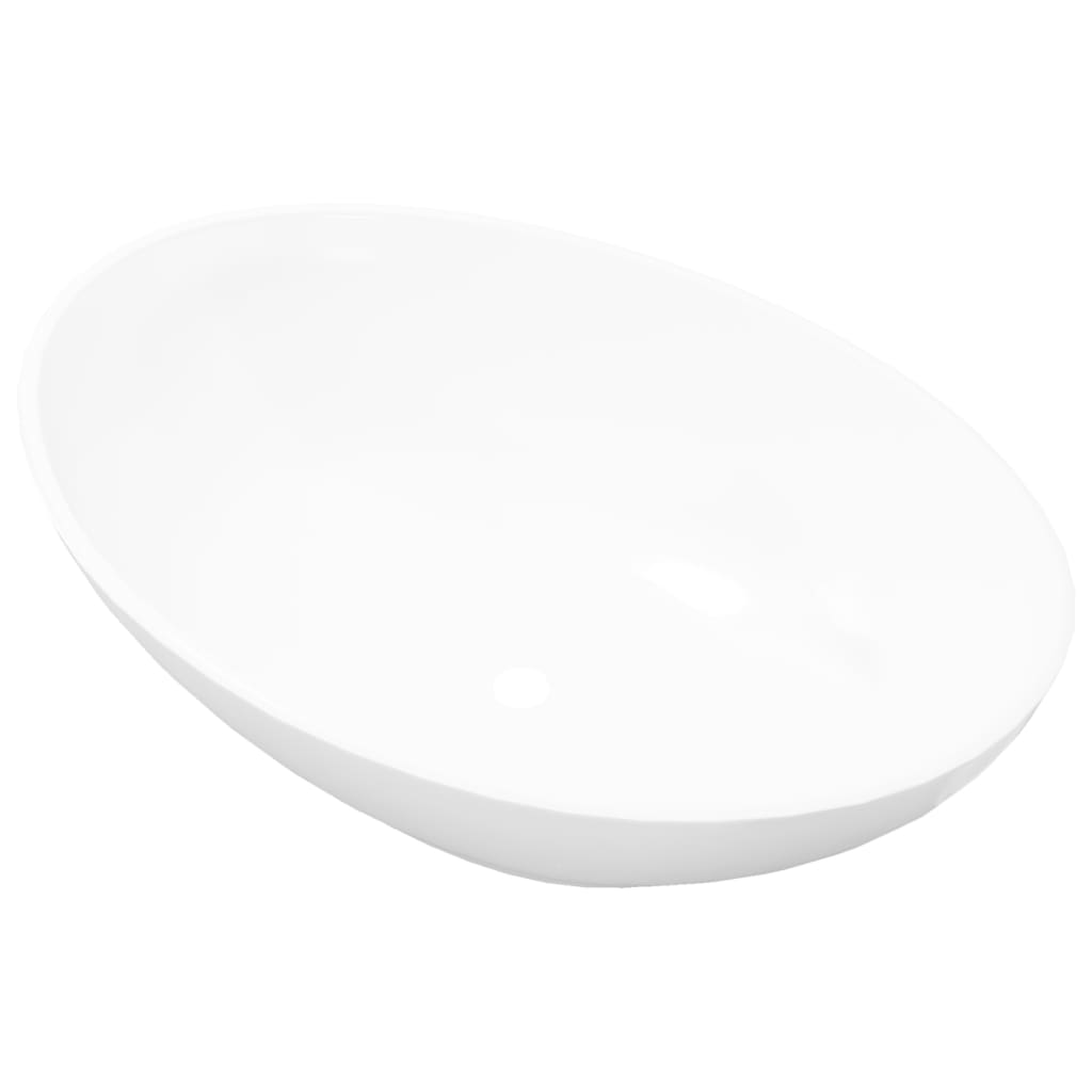 Luksuzni keramički ovalni umivaonik bijeli 40 x 33 cm