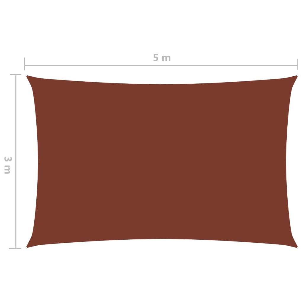 vidaXL Jedro protiv sunca od tkanine Oxford pravokutno 3x5 m terakota