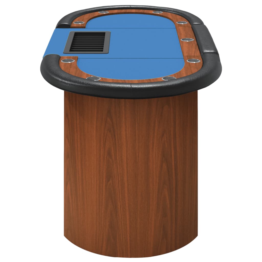 vidaXL Stol za poker za 10 igrača i držač za žetone plavi 160x80x75 cm