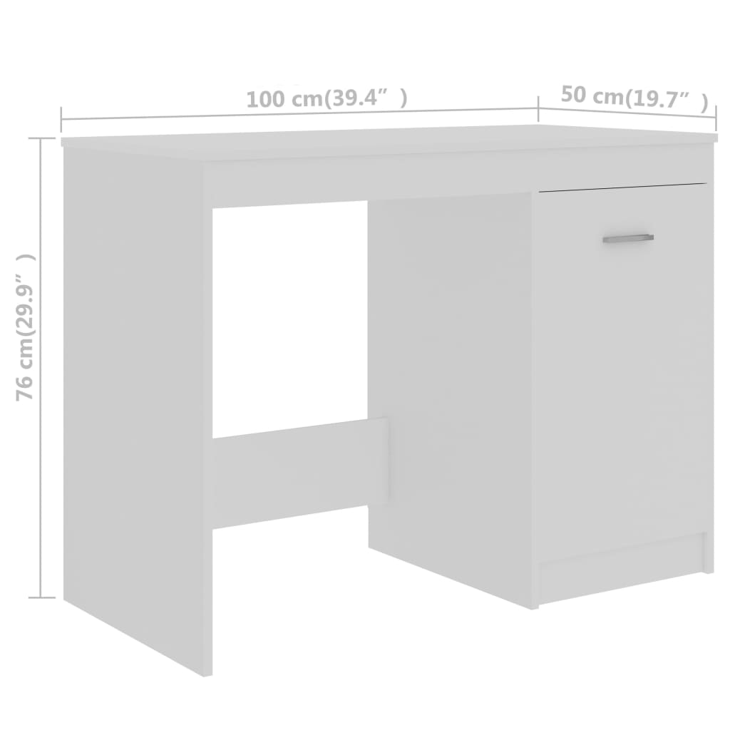vidaXL Radni stol bijeli 140 x 50 x 76 cm od iverice