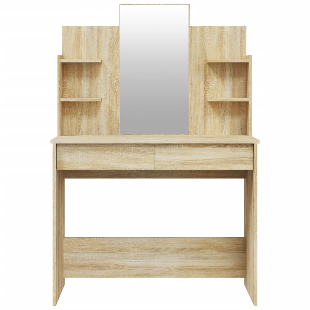 vidaXL Toaletni stolić s ogledalom boja hrasta sonome 96 x 40 x 142 cm