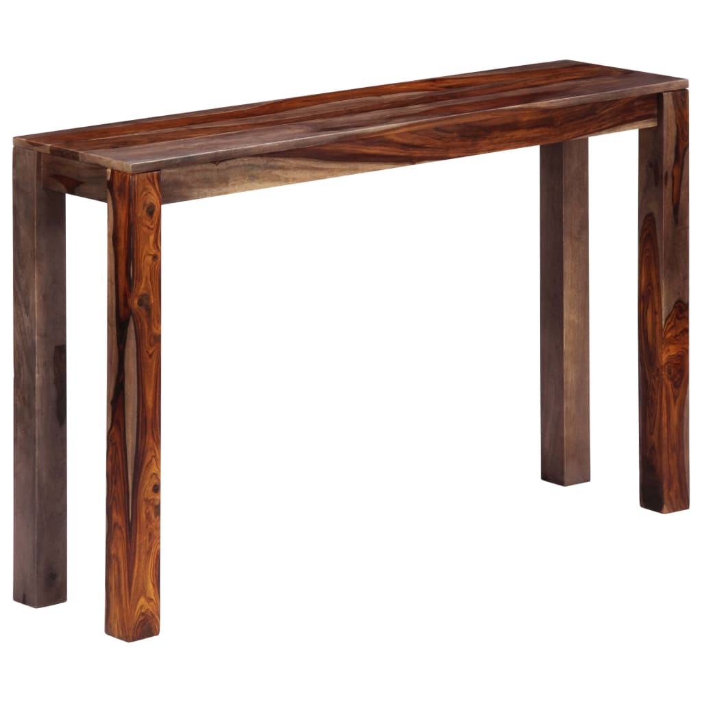 vidaXL Konzolni stol od masivnog drva šišama sivi 120 x 30 x 76 cm