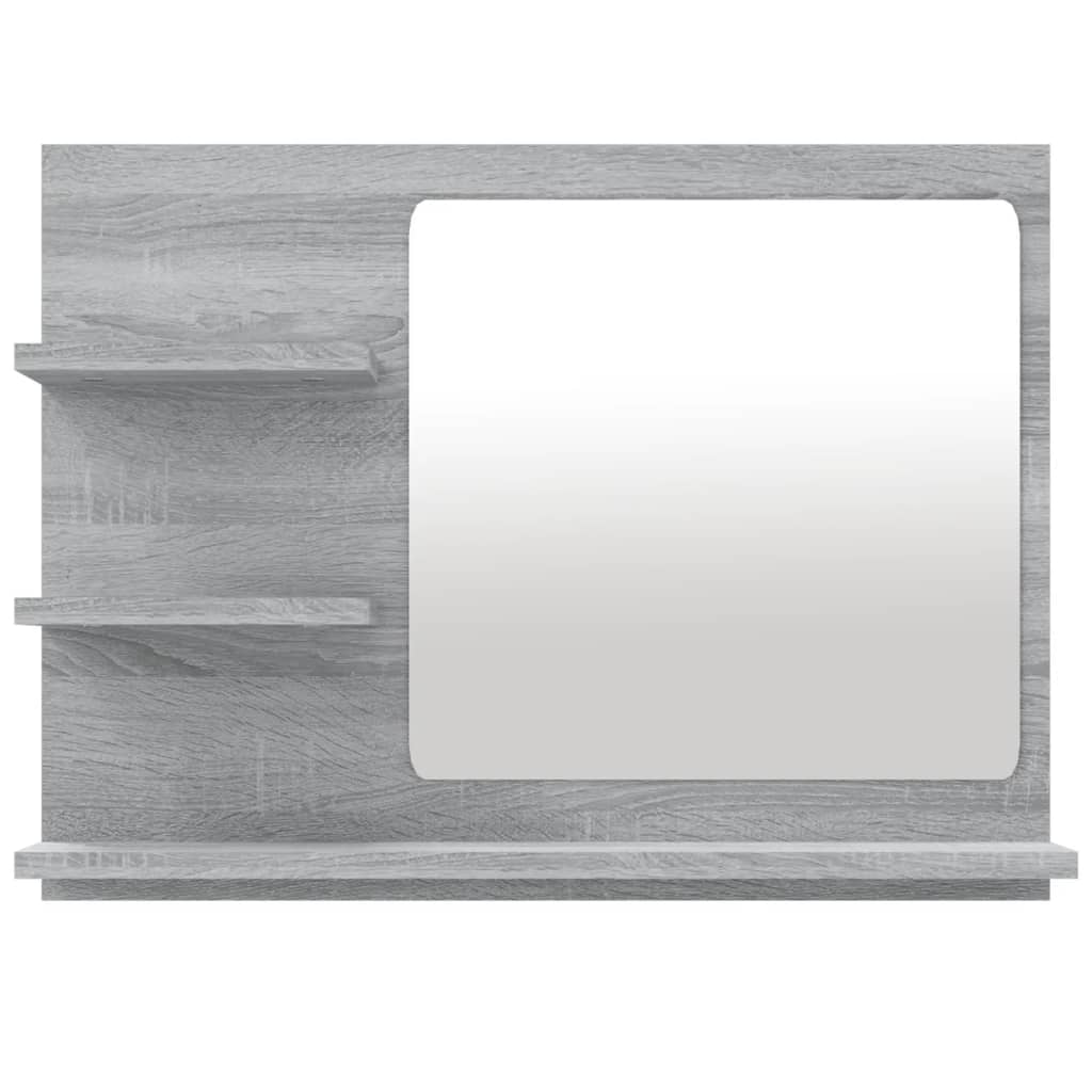 vidaXL Kupaonsko ogledalo boja sivog hrasta 60 x 10,5x 45 cm drveno