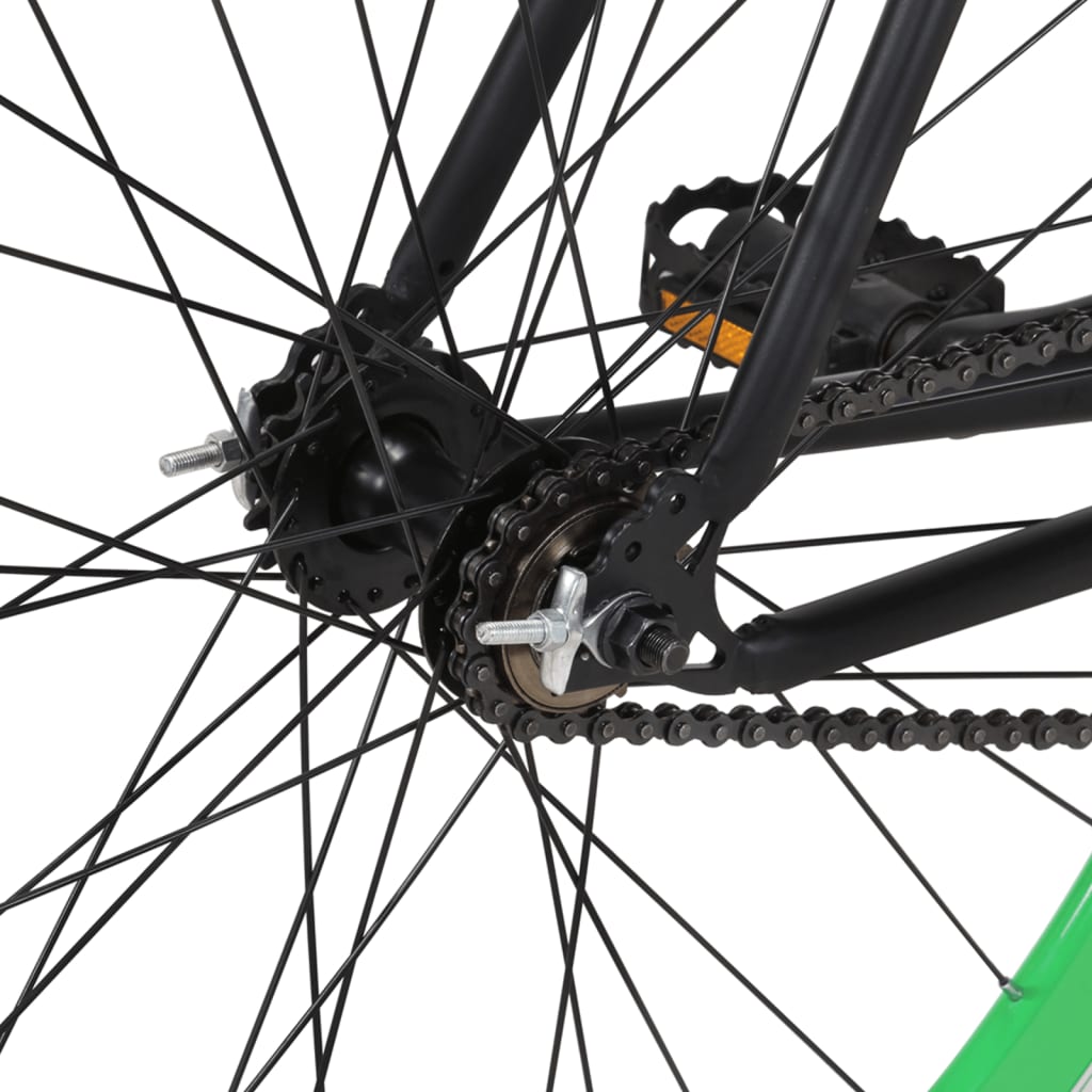 vidaXL Bicikl s fiksnim zupčanikom crno-zeleni 700c 55 cm