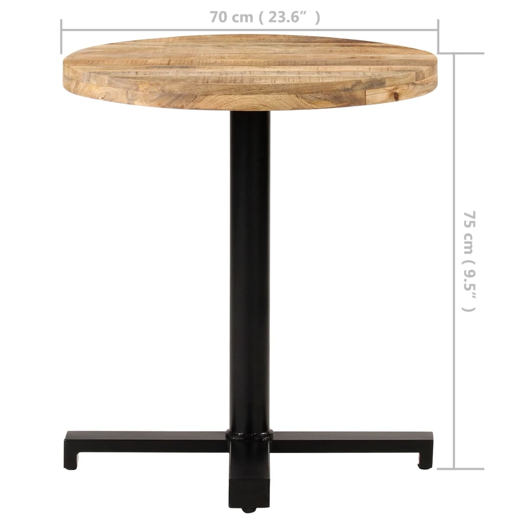 vidaXL Bistro stolić okrugli Ø 70 x 75 cm od grubog drva manga
