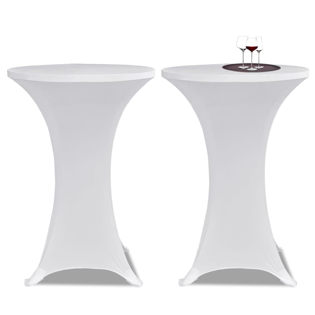 vidaXL Navlaka za stol za stajanje Ø 60 cm bijela rastezljiva 4 kom