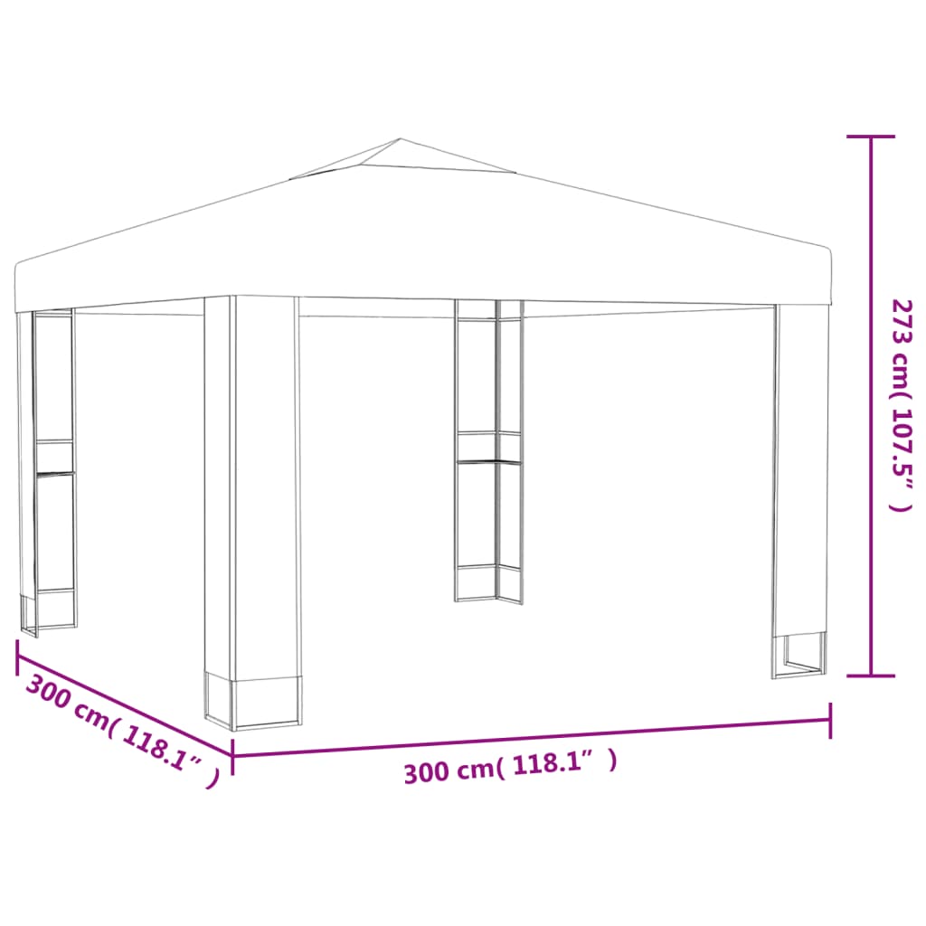 vidaXL Sjenica s dvostrukim krovom 3 x 3 m antracit