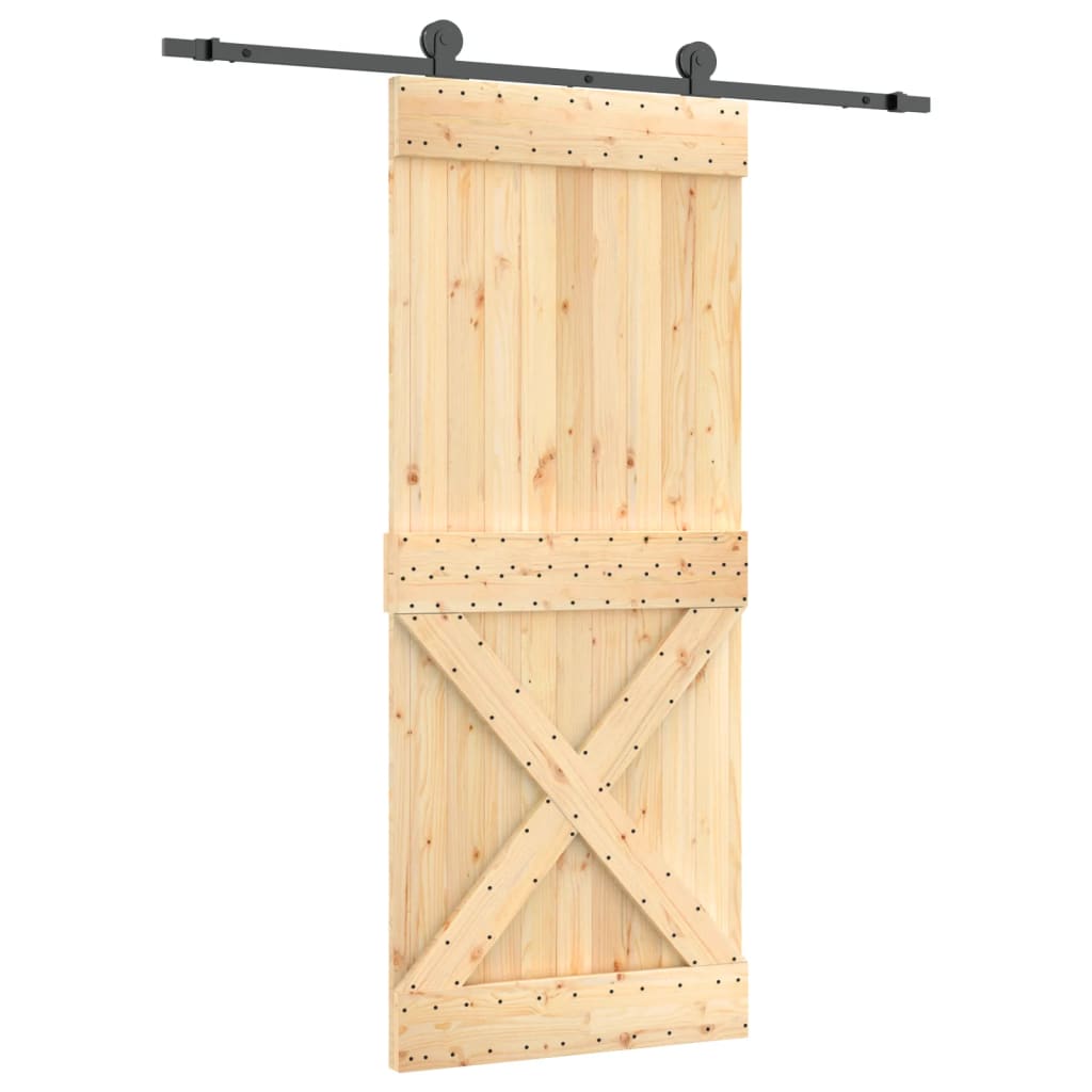 vidaXL Klizna vrata s priborom za montažu 85 x 210 cm masivna borovina