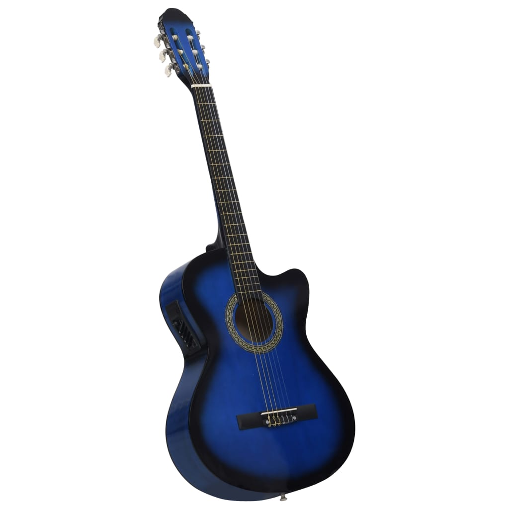 vidaXL Klasična gitara Western s ujednačivačem i 6 žica plava