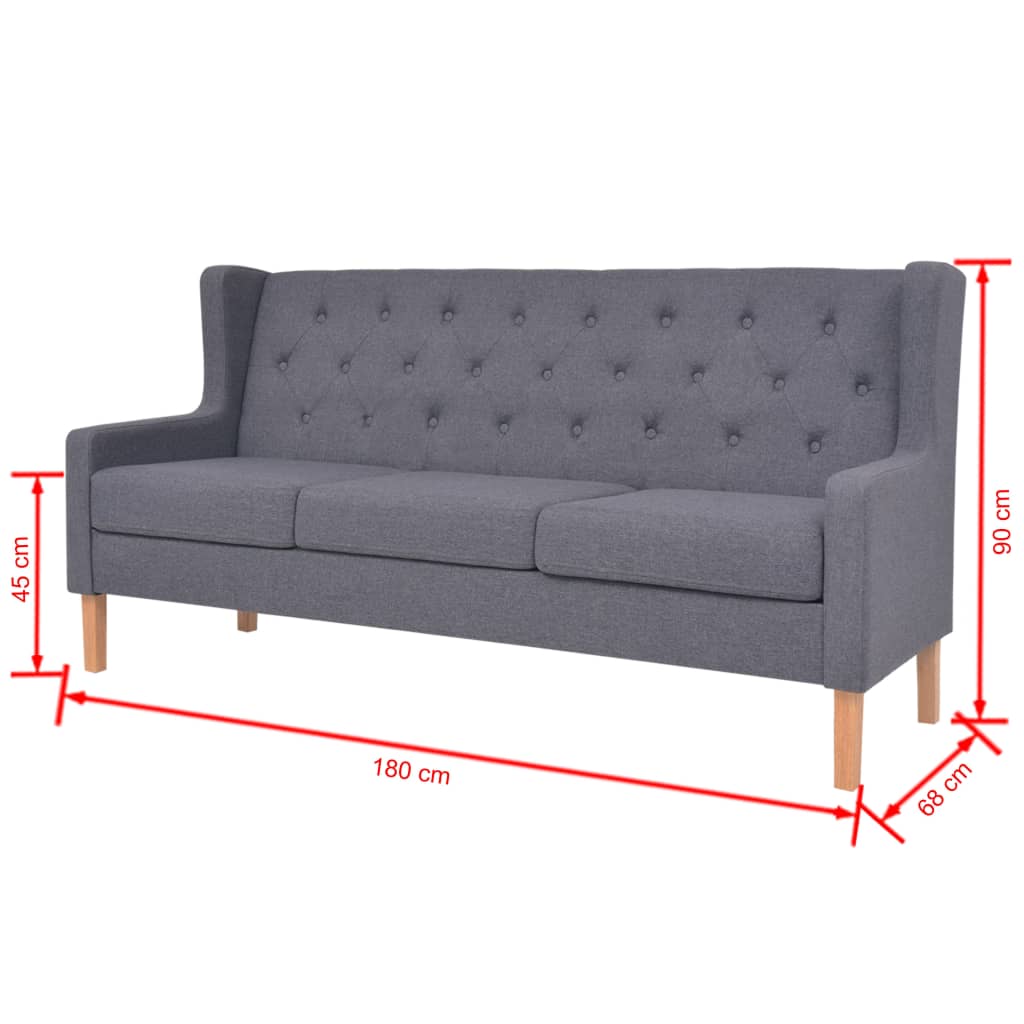 vidaXL 3-dijelni set sofa od tkanine sivi