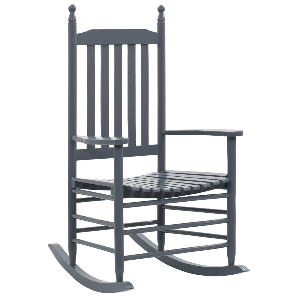 vidaXL Stolica za ljuljanje sa zakrivljenim sjedalom siva drvo topole