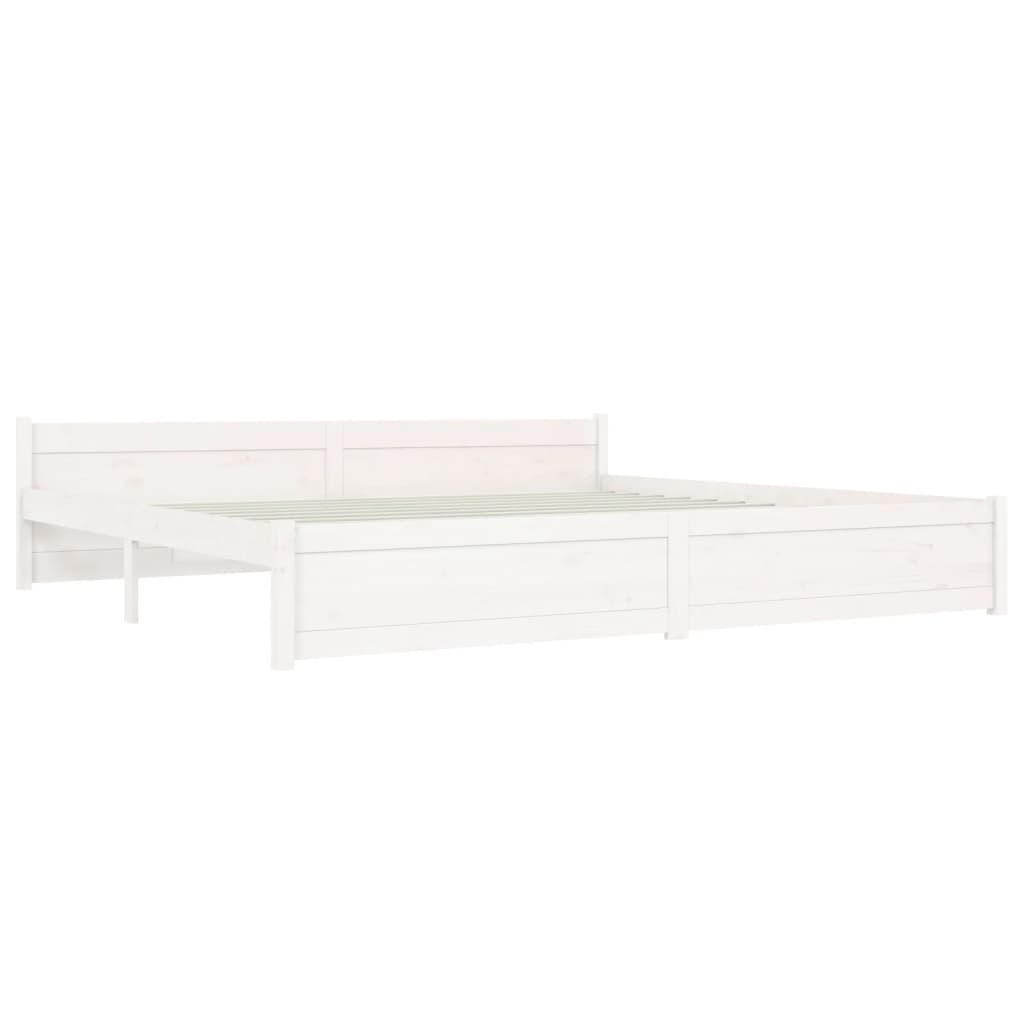 vidaXL Okvir za krevet od masivnog drva bijeli 200 x 200 cm