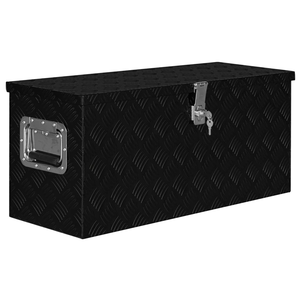 vidaXL Aluminijska kutija 80 x 30 x 35 cm crna