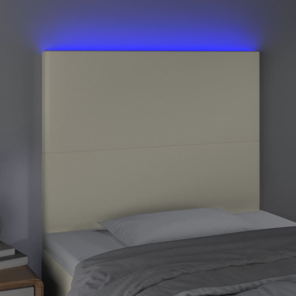 vidaXL LED uzglavlje krem 90x5x118/128 cm od umjetne kože