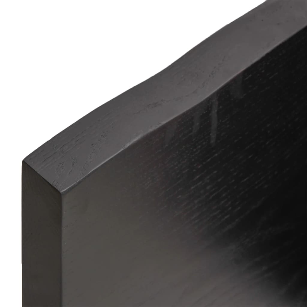 vidaXL Stolna ploča tamnosmeđa 40x40x(2-4) cm obrađena hrastovina