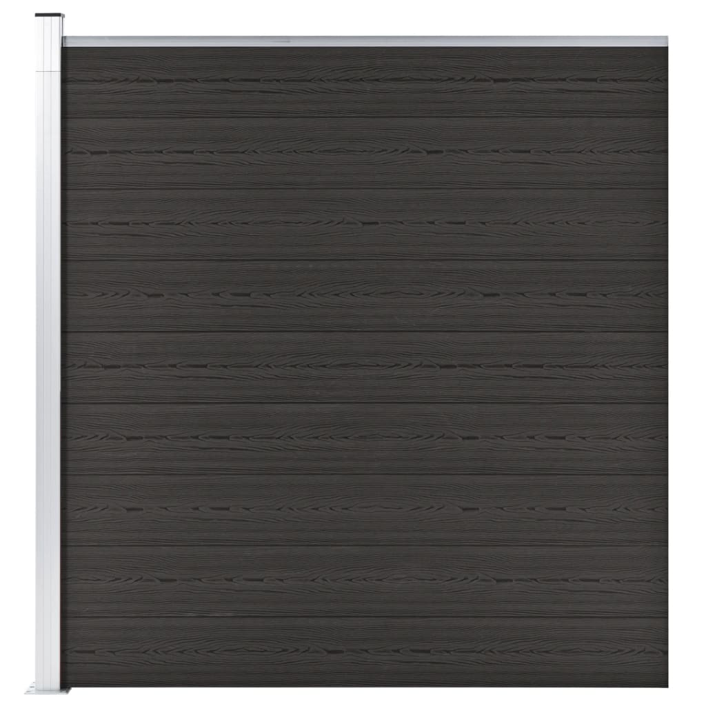 vidaXL Panel za ogradu WPC 175 x 186 cm crni