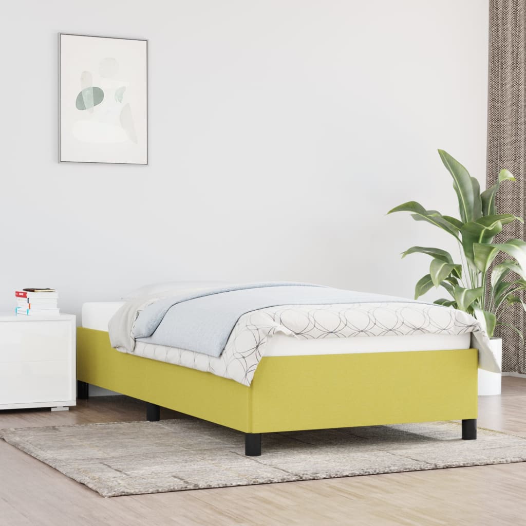 vidaXL Okvir za krevet zeleni 100x200 cm od tkanine