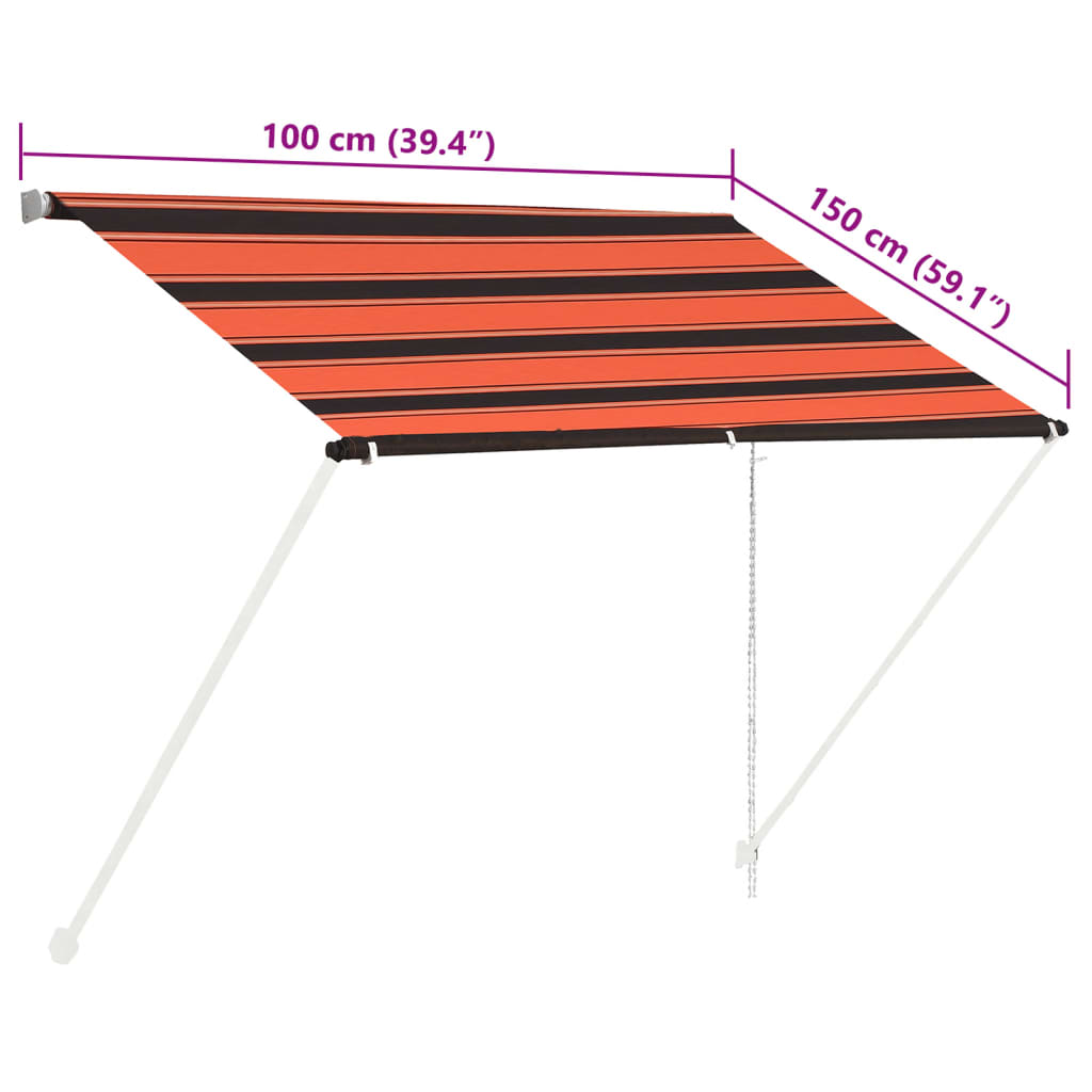 vidaXL Tenda na uvlačenje 100 x 150 cm narančasto-smeđa
