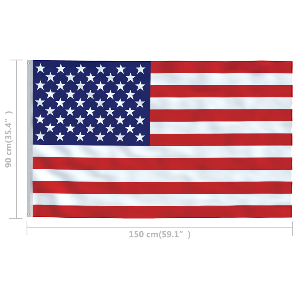 vidaXL Zastava SAD-a 90 x 150 cm