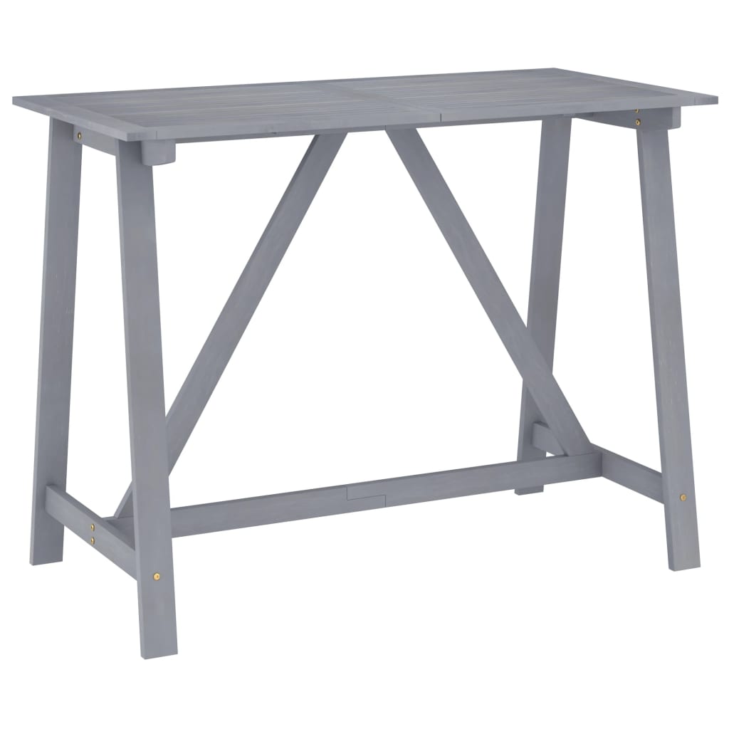 vidaXL Vrtni barski stol sivi 140 x 70 x 104 cm masivno bagremovo drvo