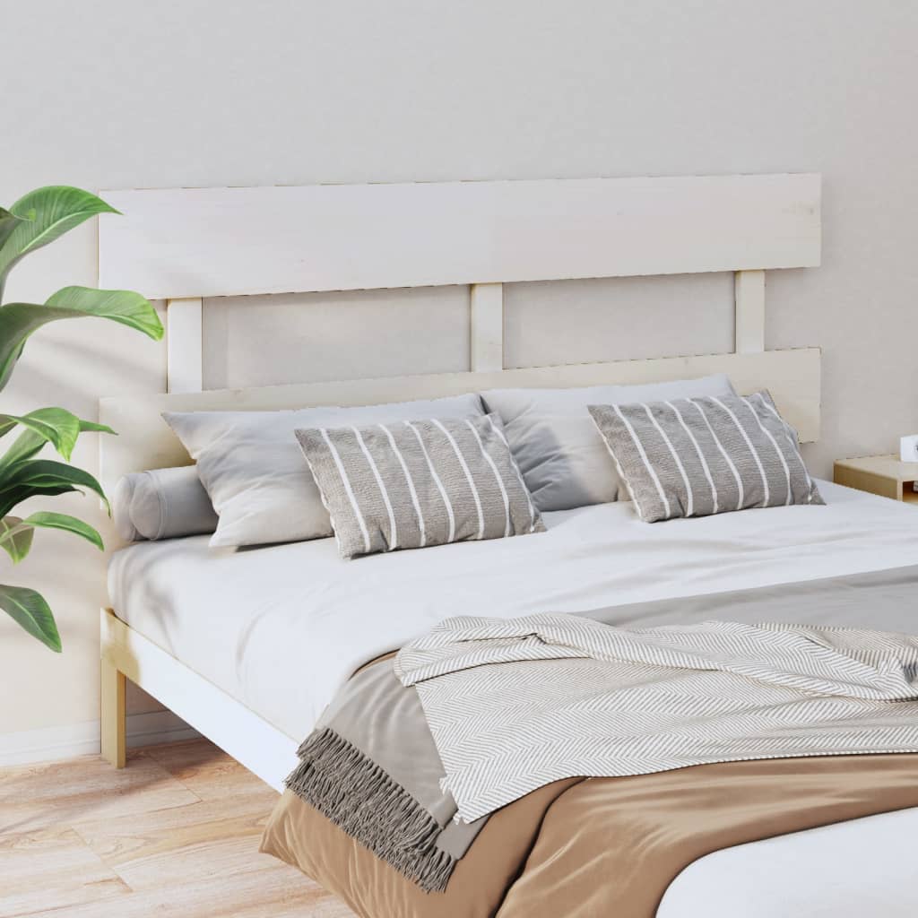 vidaXL Uzglavlje za krevet bijelo 164 x 3 x 81 cm od masivne borovine
