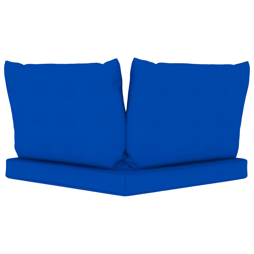 vidaXL Vrtni dvosjed od paleta od borovine s plavim jastucima