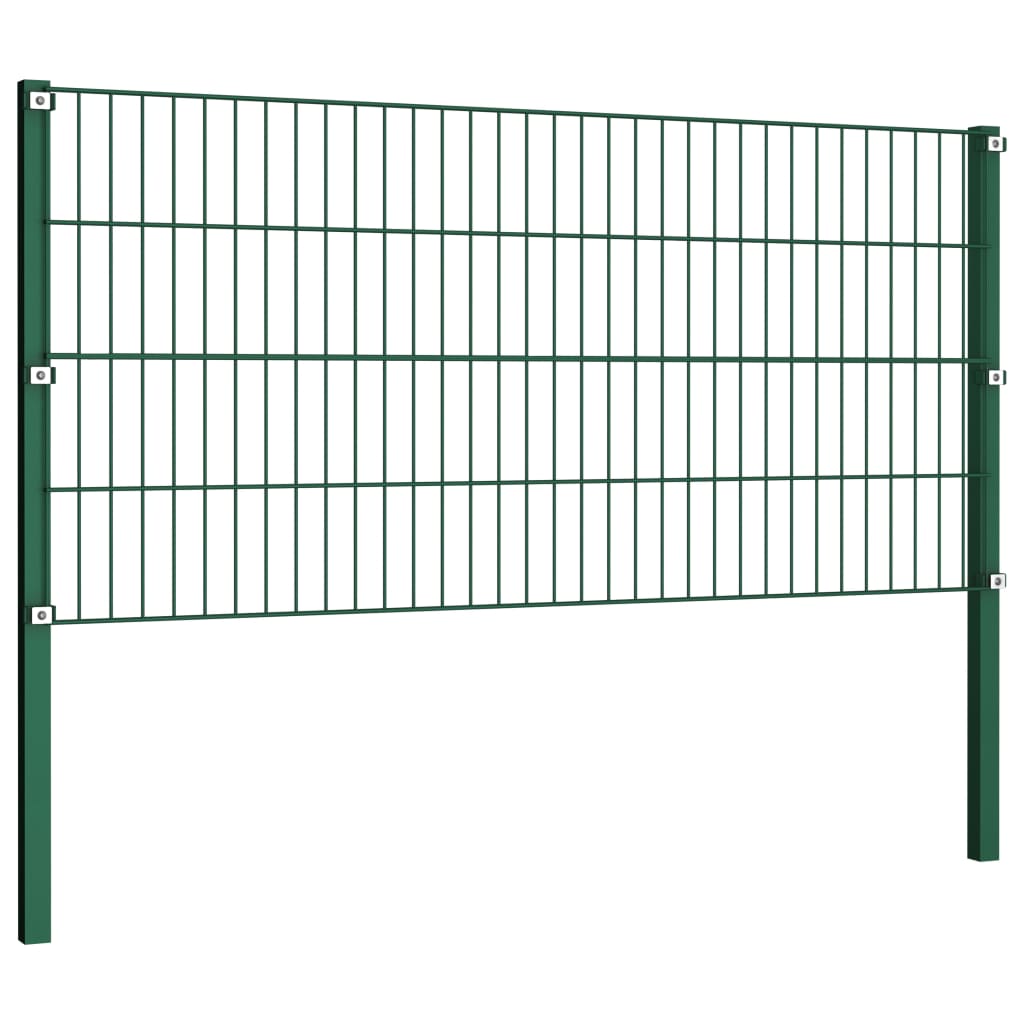 vidaXL Panel za ogradu sa stupovima željezni 6,8 m zeleni