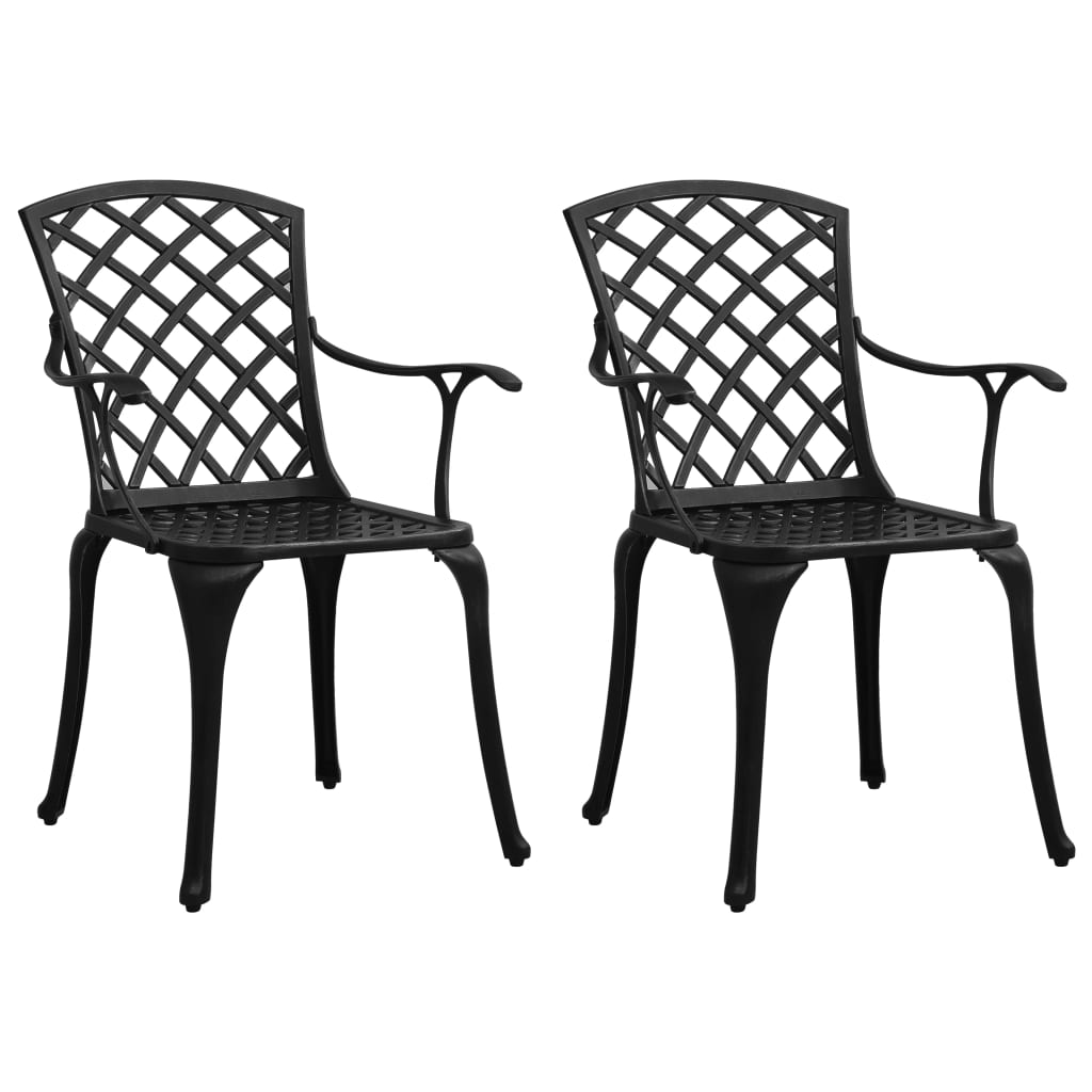 vidaXL Vrtne stolice od lijevanog aluminija 2 kom crne
