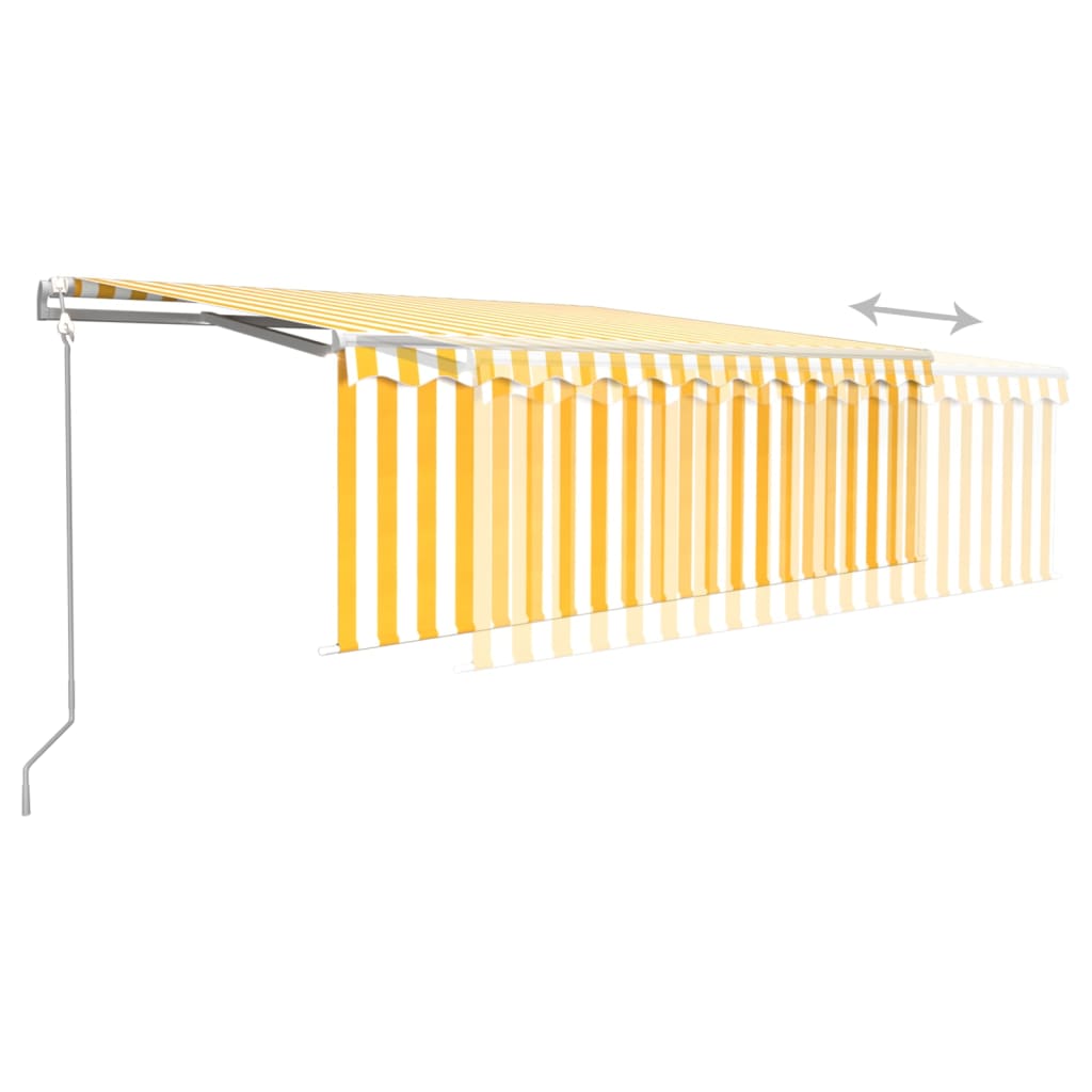 vidaXL Automatska tenda na uvlačenje s roletom 4,5 x 3 m žuto-bijela