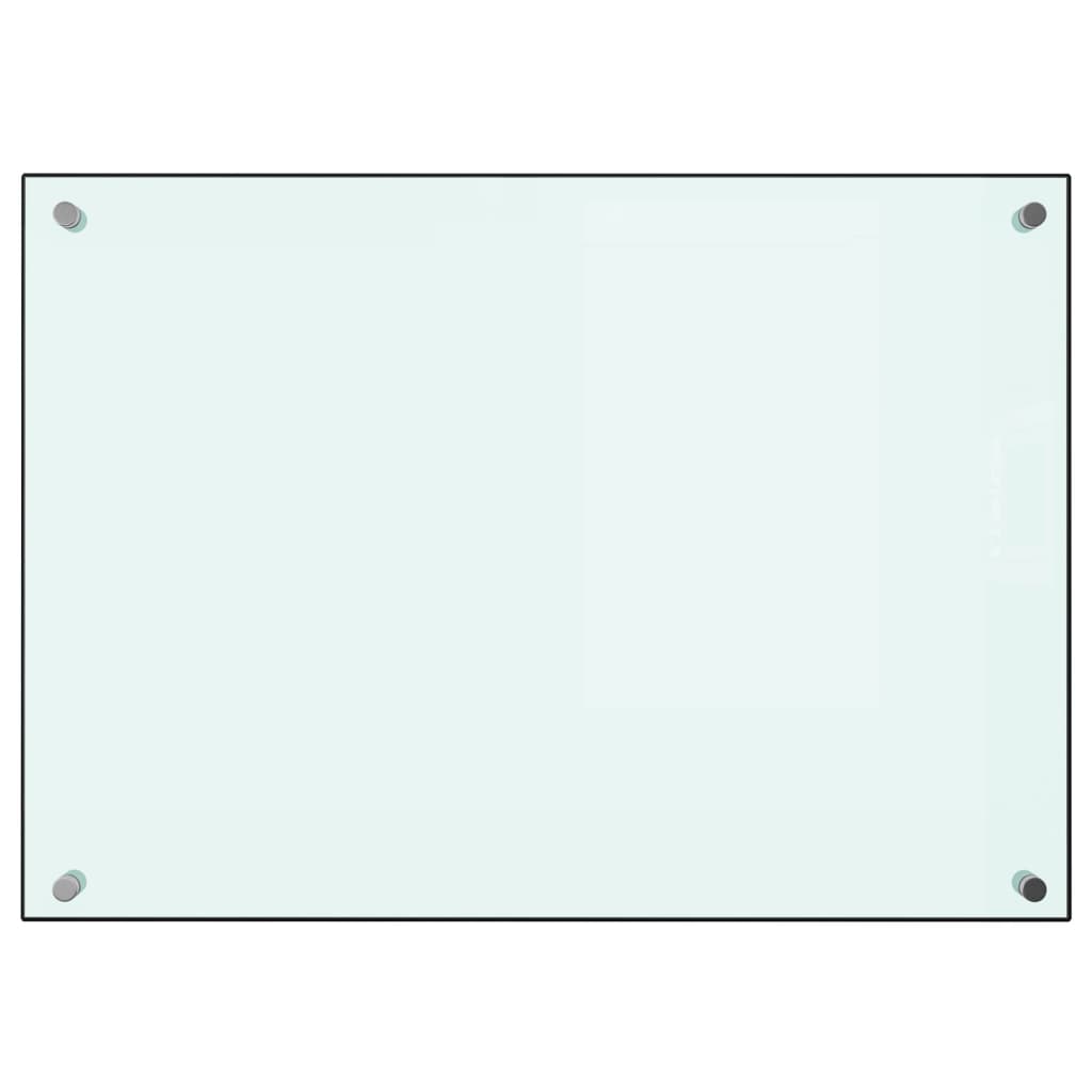 vidaXL Kuhinjska zaštita od prskanja bijela 70 x 50 cm kaljeno staklo