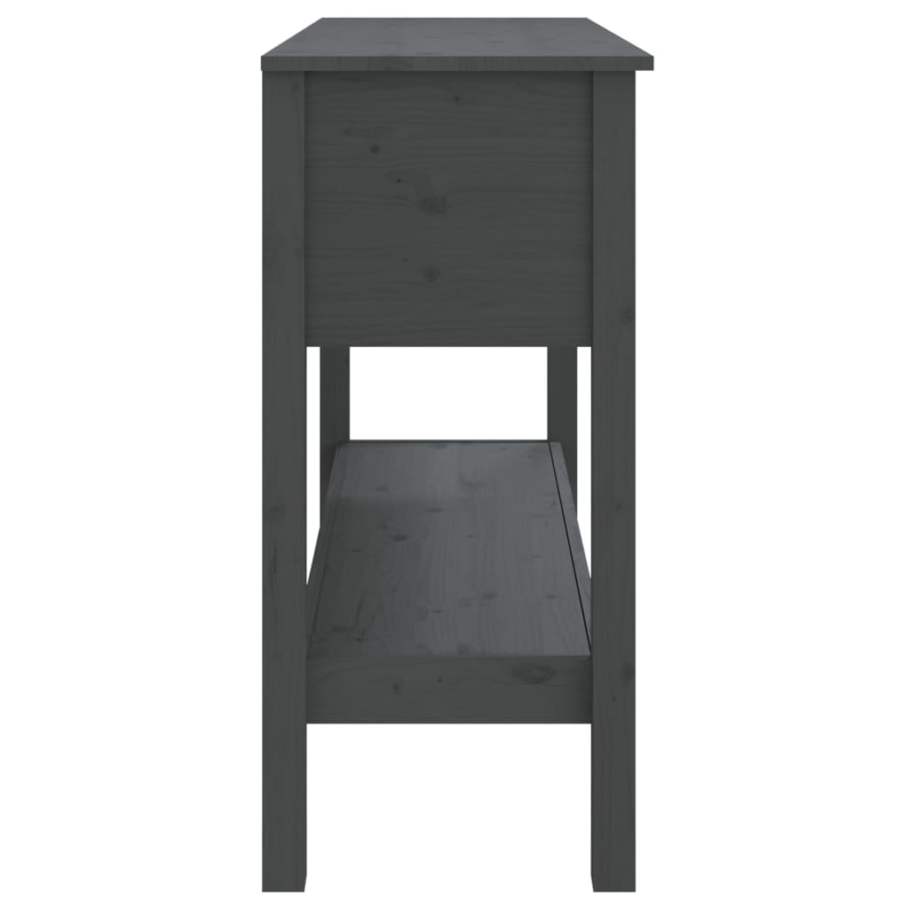 vidaXL Konzolni stol sivi 100x35x75 cm od masivne borovine