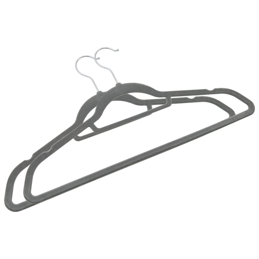 vidaXL 20-dijelni set vješalica za odjeću protuklizni sivi baršunasti