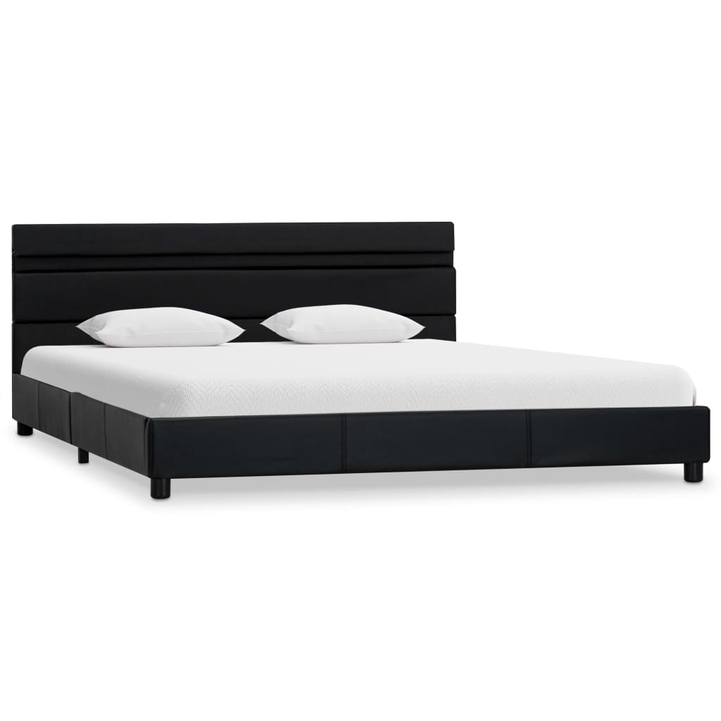 vidaXL Okvir za krevet od umjetne kože s LED svjetlom crni 140x200 cm