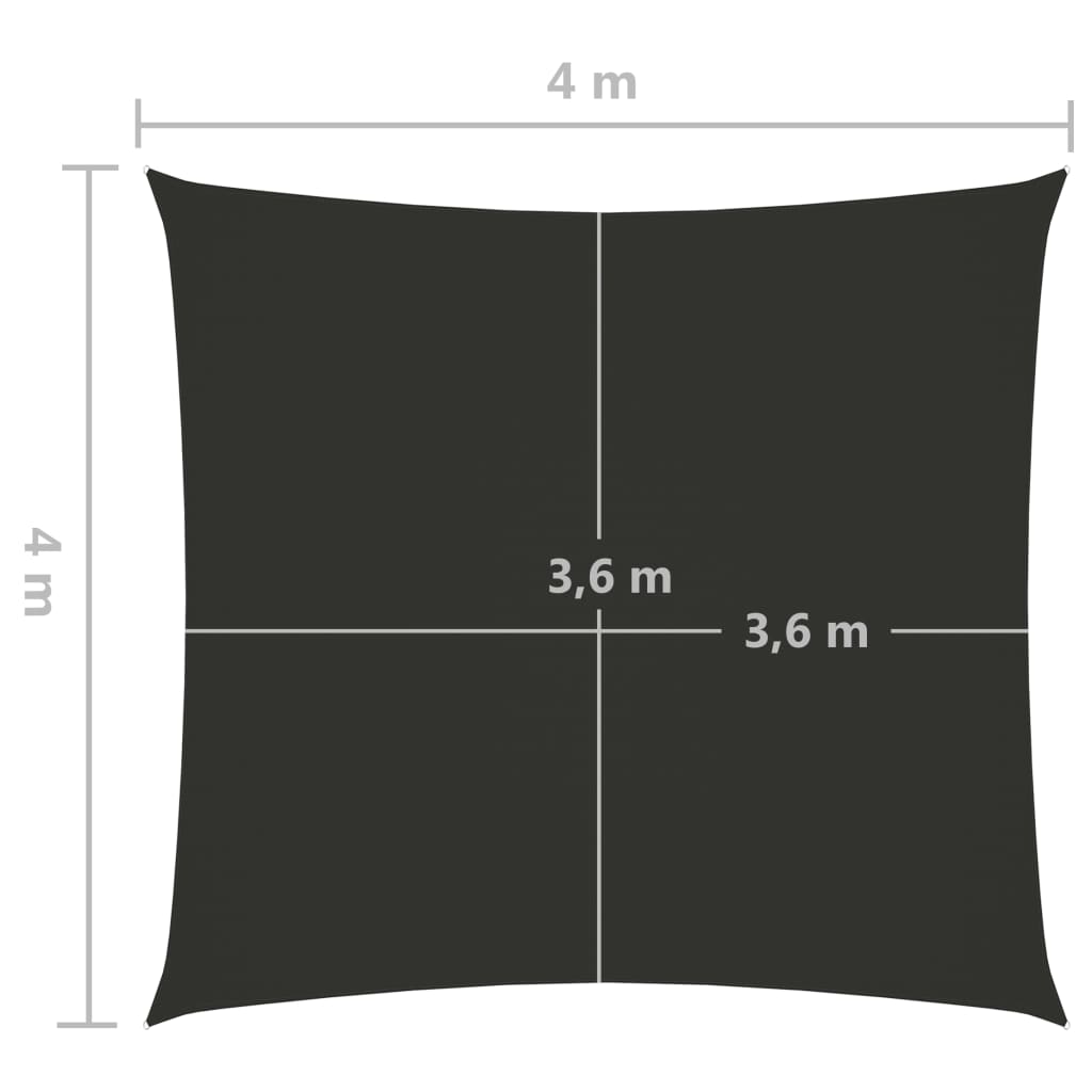 vidaXL Jedro za zaštitu od sunca od tkanine kvadratno 4 x 4 m antracit