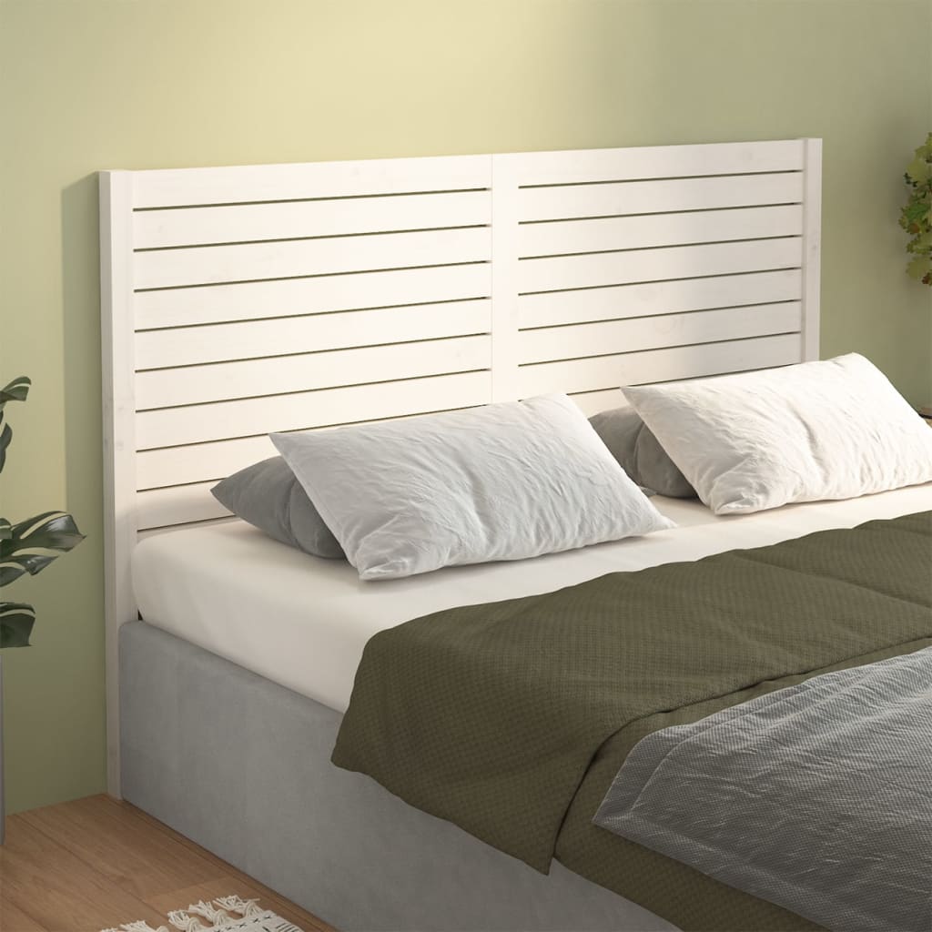 vidaXL Uzglavlje za krevet bijelo 141 x 4 x 100 cm od masivne borovine