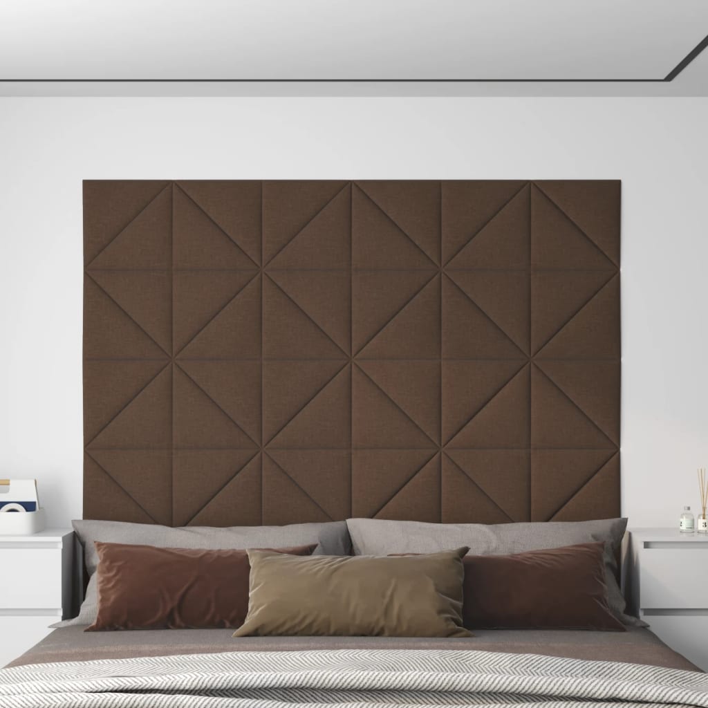 vidaXL Zidne ploče od tkanine 12 kom smeđe 30 x 30 cm 0,54 m²