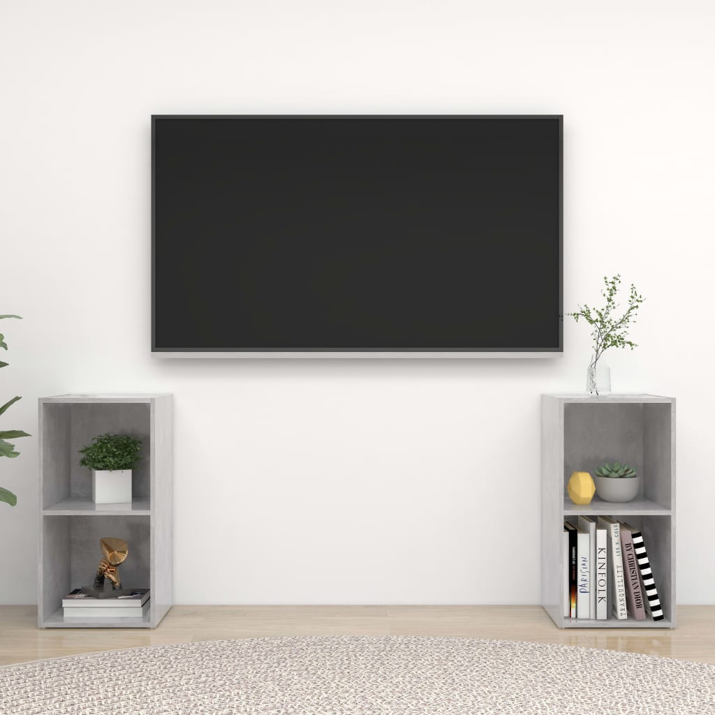 vidaXL TV ormarići 2 kom siva boja betona 72 x 35 x 36,5 cm od iverice