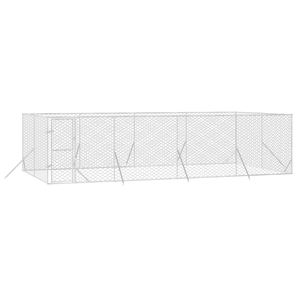 vidaXL Vanjski kavez za pse srebrni 8 x 4 x 2 m od pocinčanog čelika
