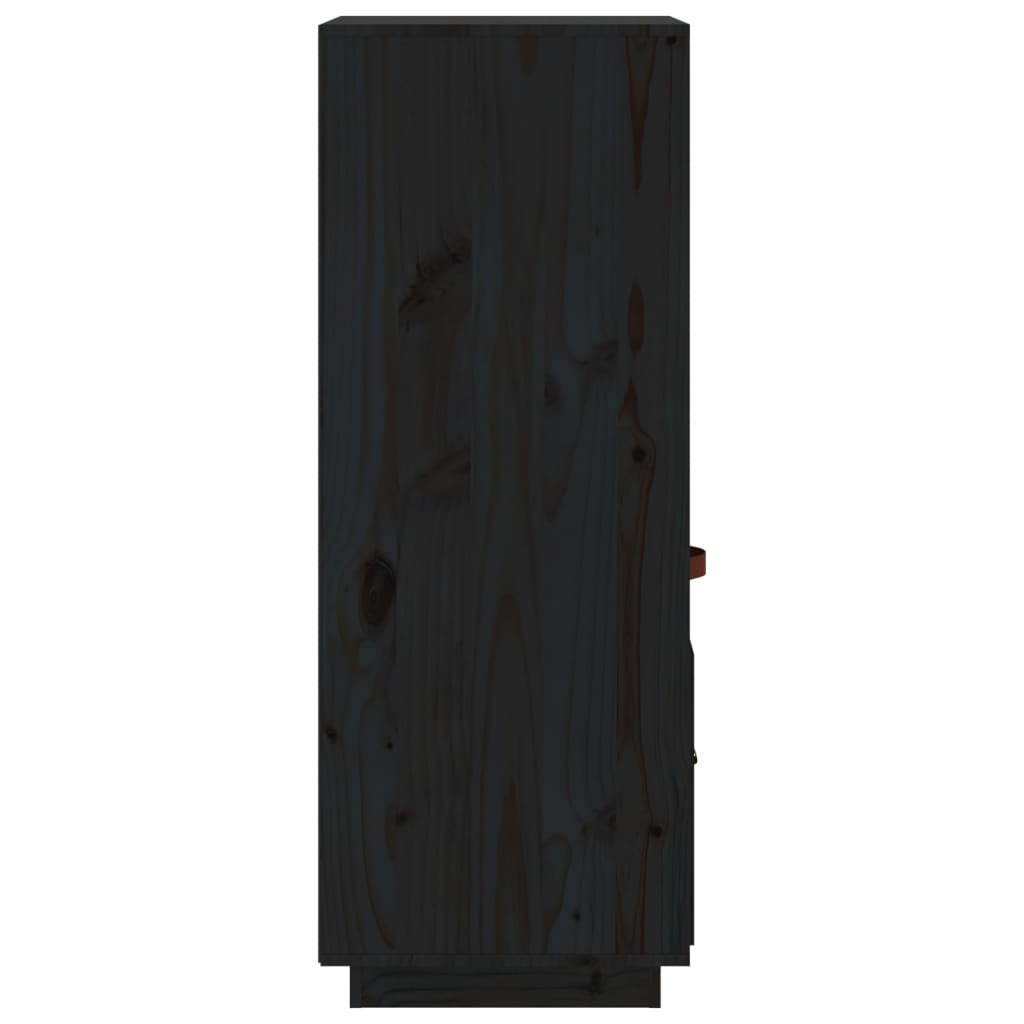 vidaXL Visoka komoda crni 34 x 40 x 108,5 cm od masivne borovine