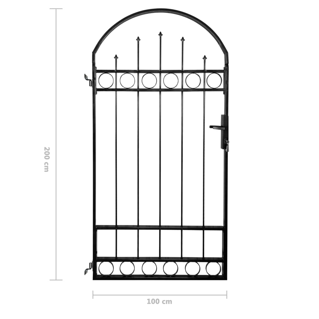 vidaXL Vrata za Ogradu sa Zaobljenim Vrhom 100x200 cm