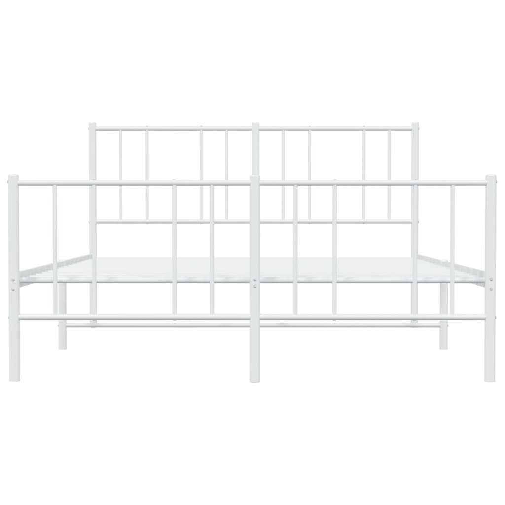 vidaXL Metalni okvir kreveta uzglavlje i podnožje bijeli 120x190 cm