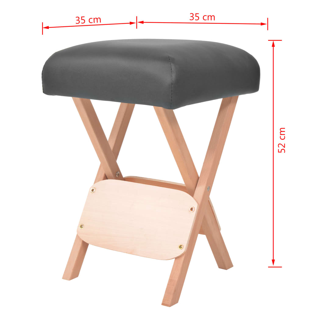 vidaXL Sklopivi masažni stolac sa sjedalom od 12 cm i 2 jastuka crni