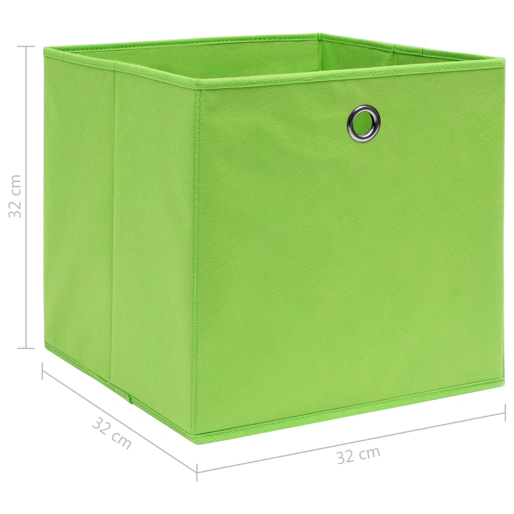 vidaXL Kutije za pohranu 4 kom zelene 32 x 32 x 32 cm od tkanine
