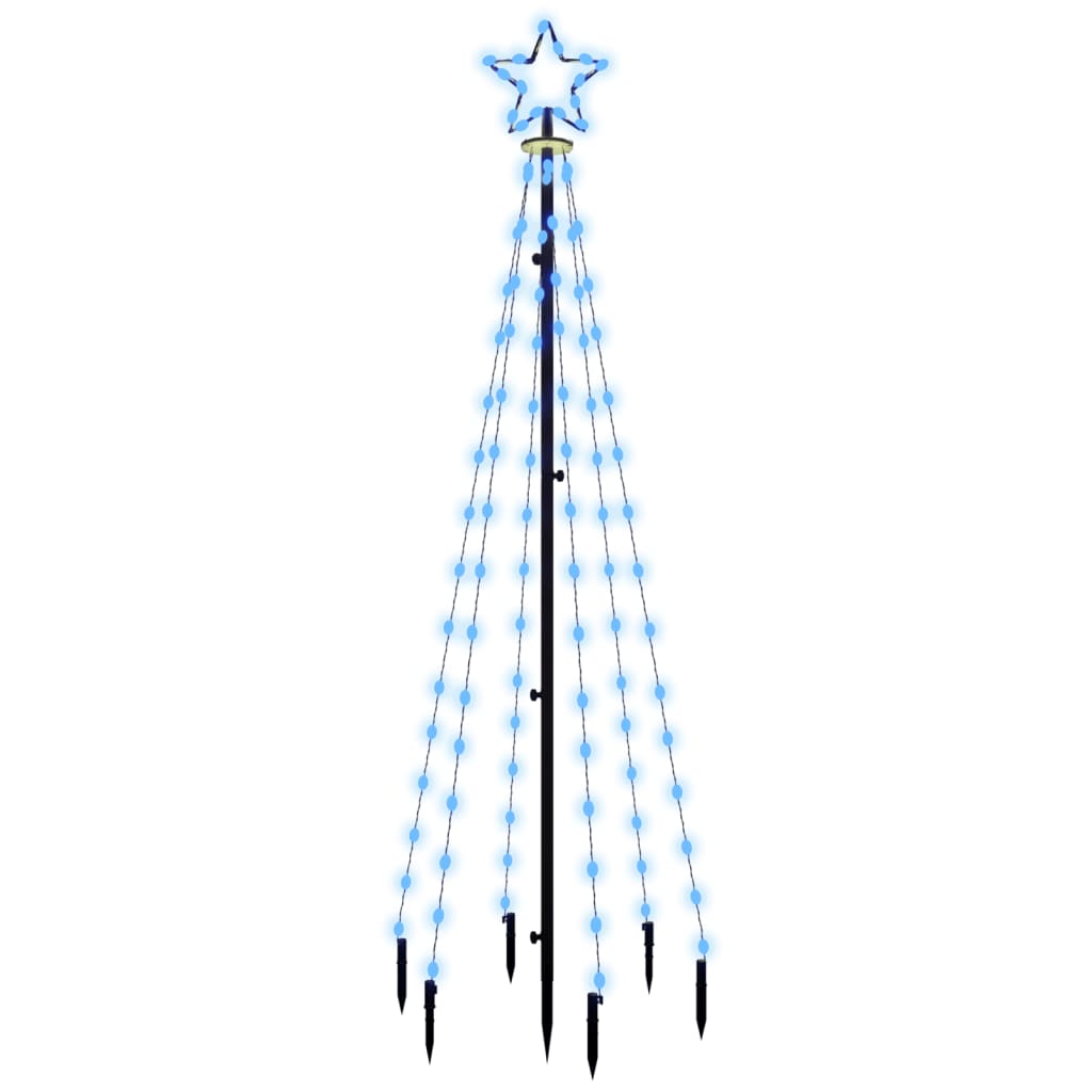 vidaXL Božićno drvce sa šiljkom i 108 LED žarulje plave 180 cm